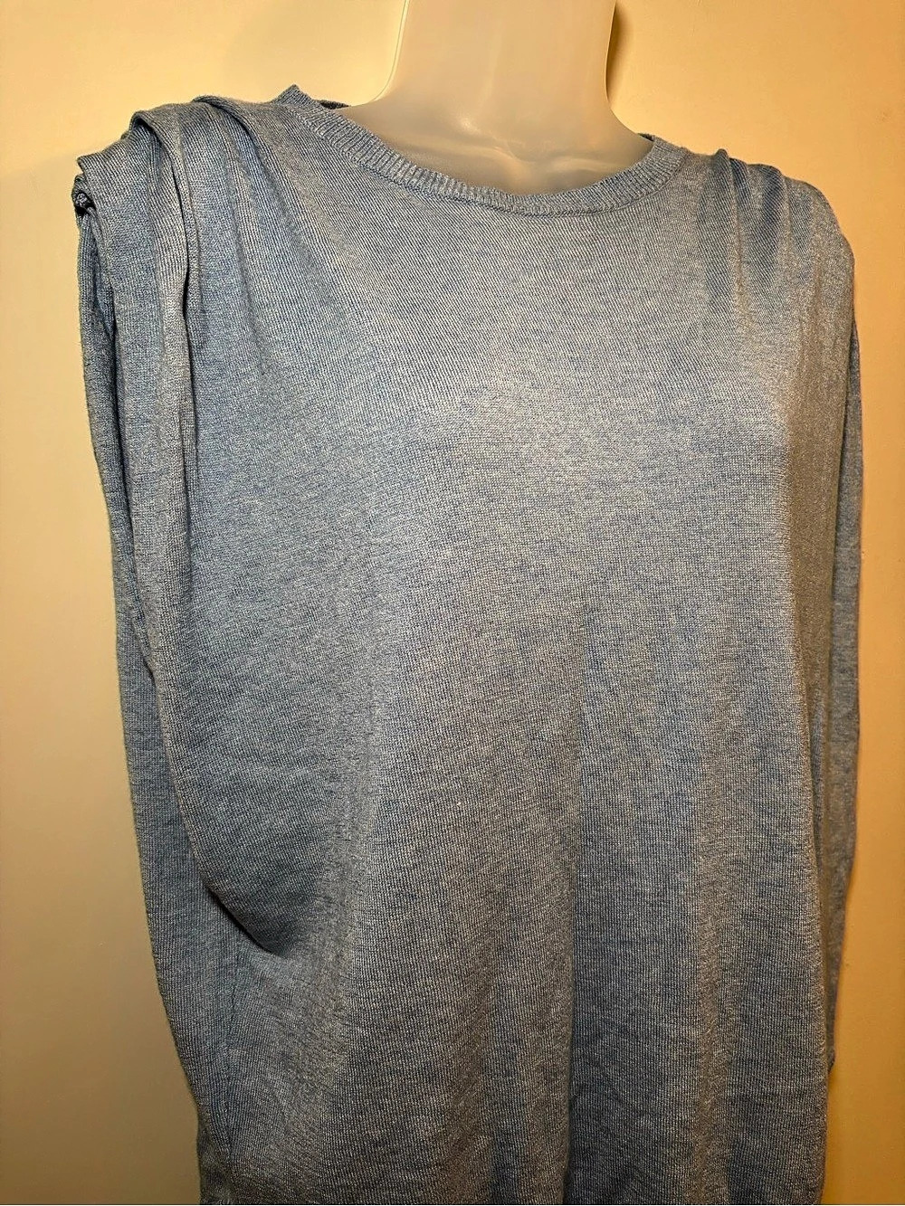 Free People Geneva Pullover Sleeveless Sweater Blue Draped XS Wool Blend